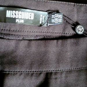 Missguided High Waisted Black Plus Size Light Weight Trousers